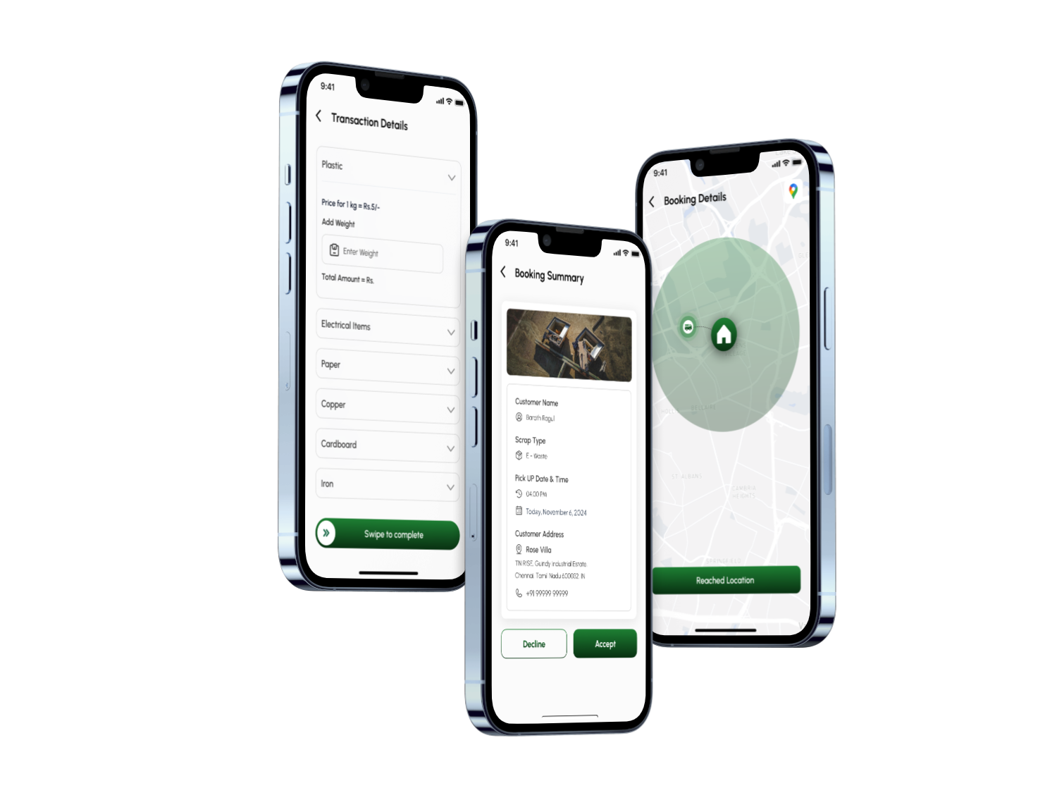 Three Mobile Screens